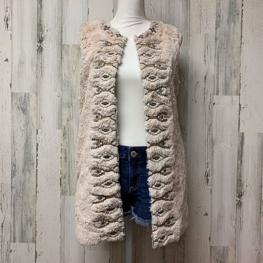 Flying Tomato Aztec Embroiled Boho Fly Away Vest